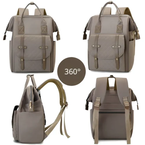 360-degree view of a large-capacity mother-styled rucksack